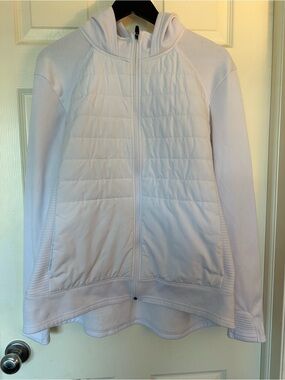 Tuff Athletics White Quilted Hooded Puffer Jacket - Women